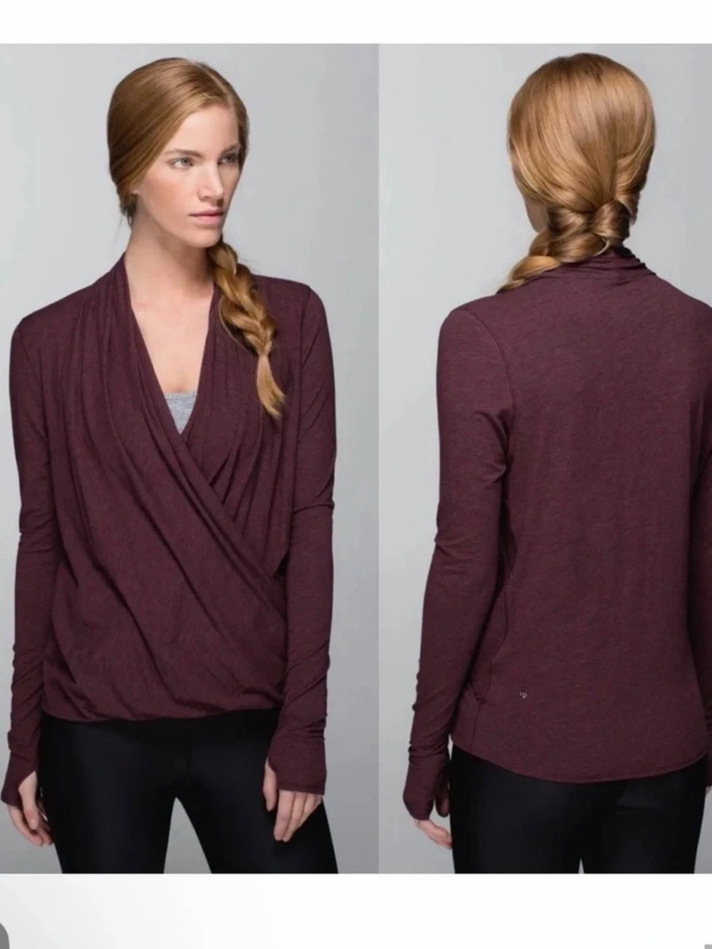 lululemon athletica Plum Draped Wrap Long-Sleeve Top